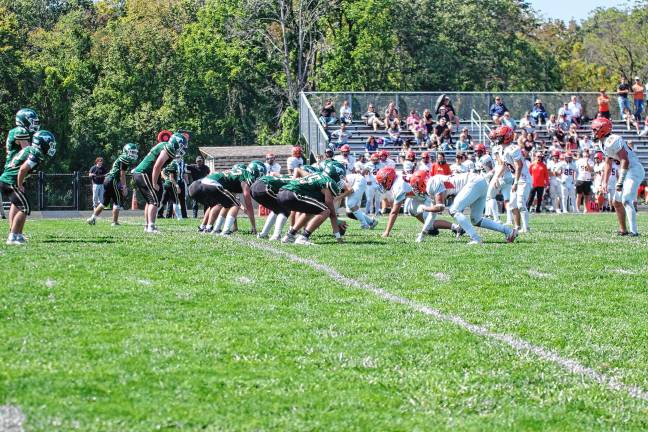 <b>The Sussex Tech Mustangs and Hackettstown Tigers are face to face on the field.</b>