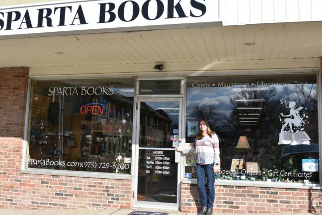Carlson outside Sparta Books, which she bought last August.