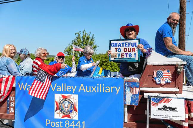<b>Members of the Wallkill Valley Memorial Veterans of Foreign Wars Post 8441 Ladies Auxiliary ride in the parade.</b>