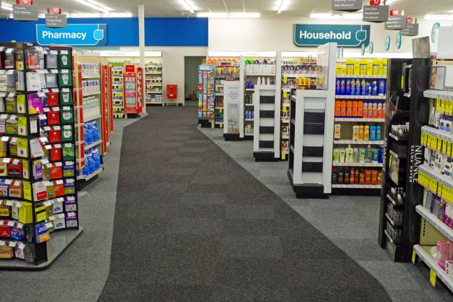 The shelves were fully stocked on Saturday before the store opened.