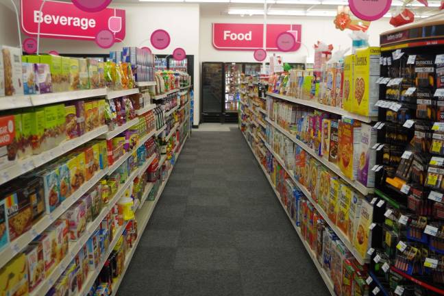 The shelves were fully stocked on Saturday before the store opened.