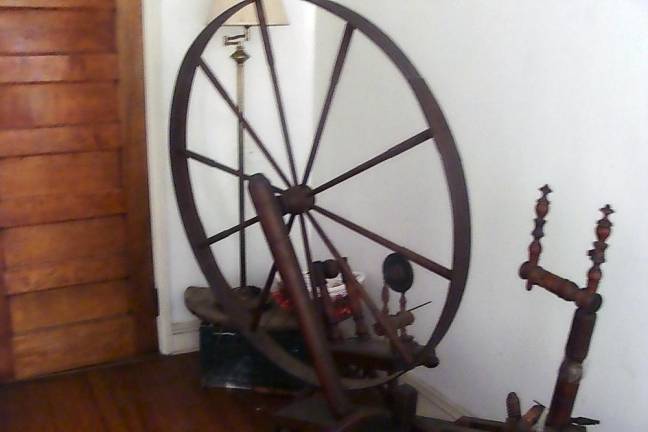 a spinning wheel simulated interest among the farm’s guests.