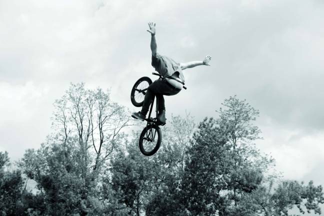 Brandon Christie doing extreme stunts.