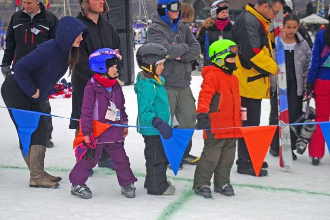 Colorful spectators during the &#xec;Snow Bowl 2014&#xee; the 35-yard $10,000 Mountain Creek Field Goal Kick that unfortunately nobody won.