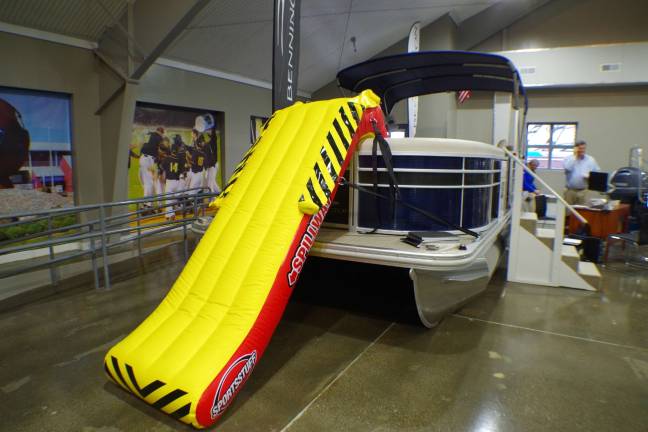 Boat accessories were also featured at the Skylands Stadium Boat Show.