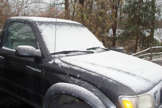 Commuters had a slight clean-up job on Tuesday but windshield wipers took care of the surprise.