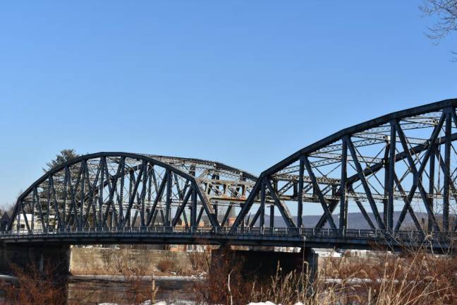 The Mid-Delaware Bridge that connects Matamoras, Pa., and Port Jervis, N.Y., over the Delaware River is rated poor, and slated for a $14,900,000 rehabilitation. (Photo by Becca Tucker)