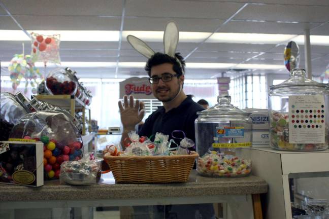 Pat's son Cody helps out in the shop (Photo by Linda Fields)