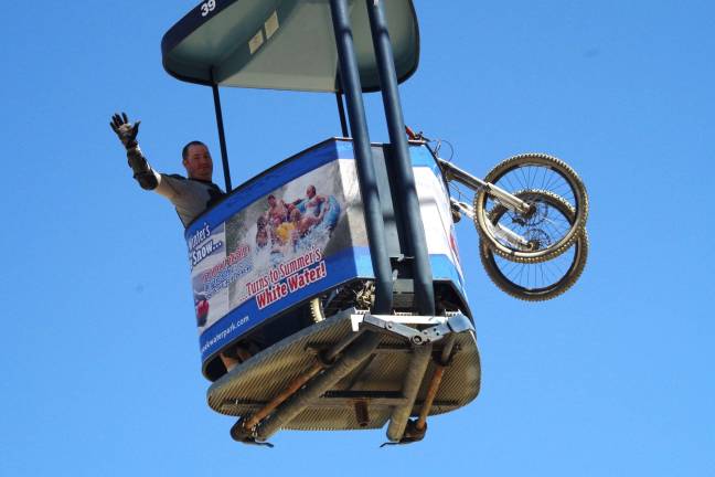 Going up in the Cabriolet, mountain bike riders were happy to be back to the slopes.