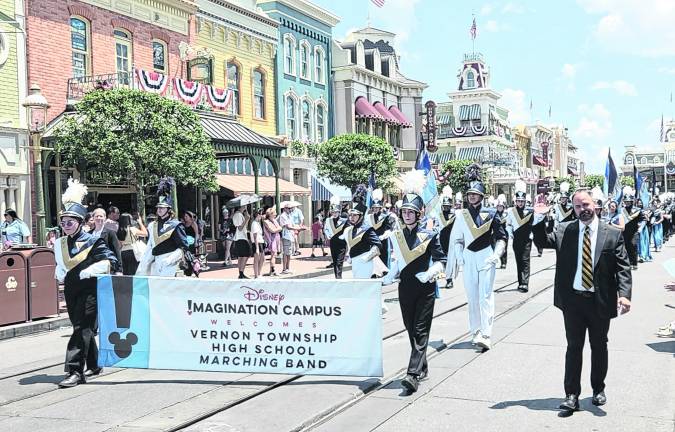 <b>The Vernon Township High School Marching band performs in Walt Disney World in Lake Buena Vista, Fla.</b>