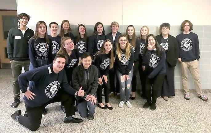Members of the Vernon Township High School Academic Decathlon Team showed their scholarly muscles at this year’s regional competition, winning enough medals to quality for the state-wide competition later this month.