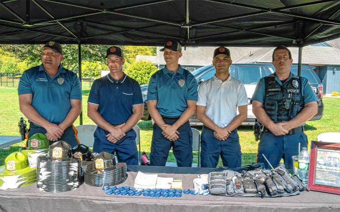 <b>Sparta police Cpl. Craig Grauerholz, Nick Martucci, Joseph Febus, Michael Inglima and Patrolman Erick Finley.</b>