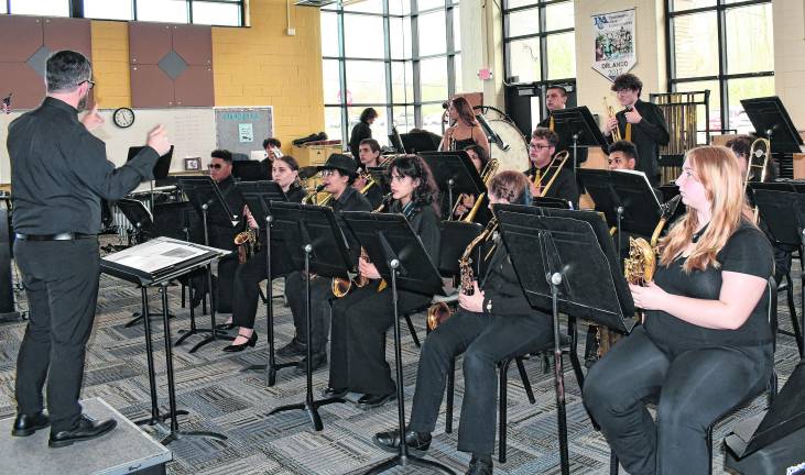 The Vernon band warms up.