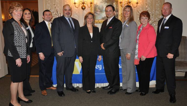 From left, Emily Wilson (Valley), Martha Paravati (Valley), Tom Mikolay (Valley), John Siberio (Valley), Tammie Horsfield, President - Sussex County Chamber of Commerce, Steven Vitale (Valley), Margaret Kranz (Valley), Ellen Scardena (Valley) and Richard Kamber (Valley).