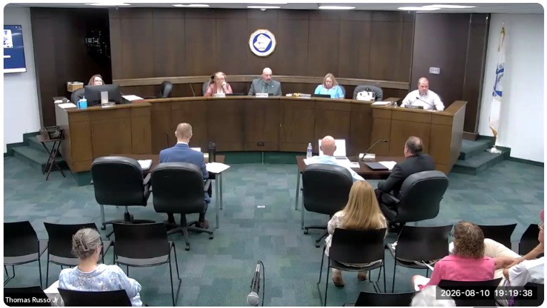 A screenshot from a recent Newton Town Council meeting available on YouTube.