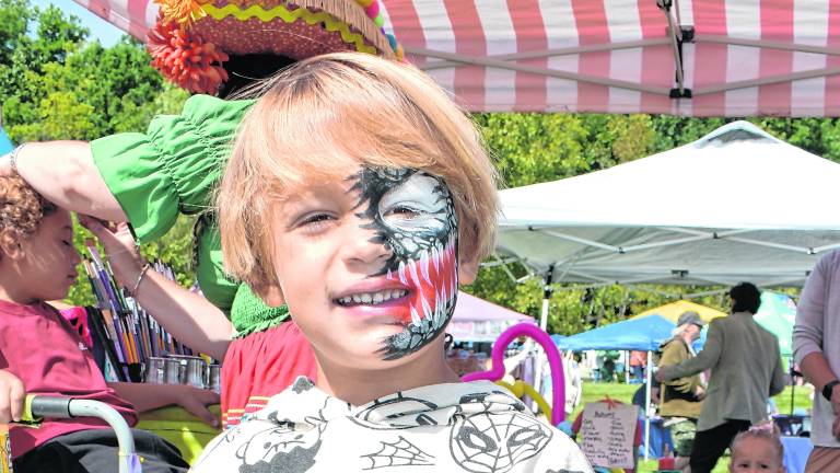 <b>Wesly Trezza of Vernon had his face painted.</b>