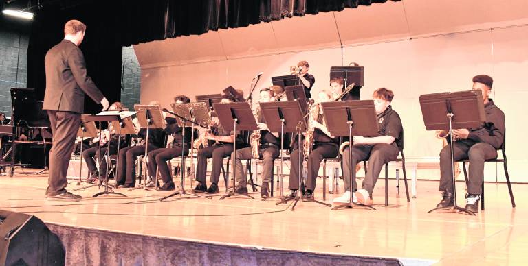The Sparta High School Band performs.