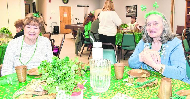 <b>Tina Kempka and Pat Bayerlein, both of Vernon, await their meal.</b>