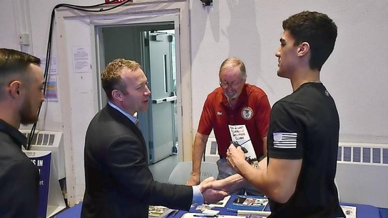Gottheimer meets with local veterans during his Veterans Resources Fair.