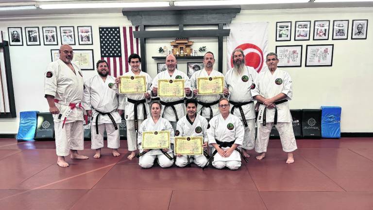 <b>Back row: Mark Spear, Timothy Duvelsdorf, Braden Rosario, Paul Doumanis, Scott Wolven Sr., Tim Duvelsdorf, Thomas Tedeschi; front row: Jillian Vazquez, Jose Gomez, Erin Spear</b>