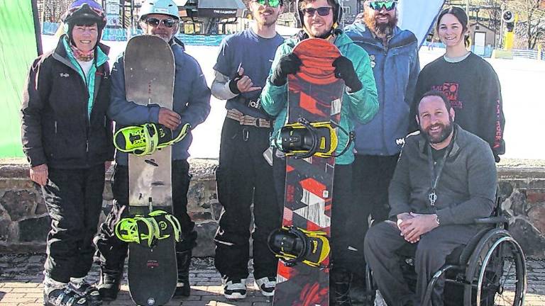 <b>Buffy Whiting, ASP-MC Secretary/Treasurer, ASP-MC Program Instructors, HHH Client, Tim Stone, ASP-MC Vice President/Program Director, HHH Staffer and ASP-MC Trustee Peter Gagliardo, HHH Adaptive Sports Coordinator.</b>