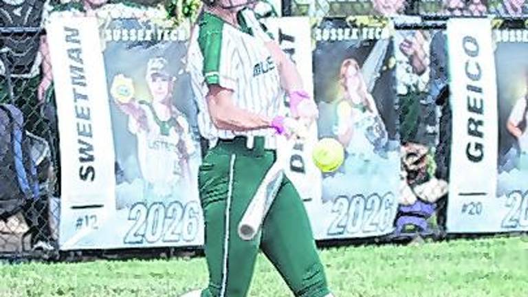 <b>Sussex Tech batter Destinee DeGroat scored 1 run.</b>