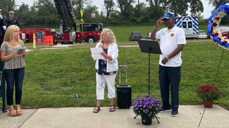 From left are Michelle Downtain, Vernon’s director of recreation and community affairs; Jayne Verdonik of Antioch Ministries in Sussex; and Vernon Mayor Howard Burrell.